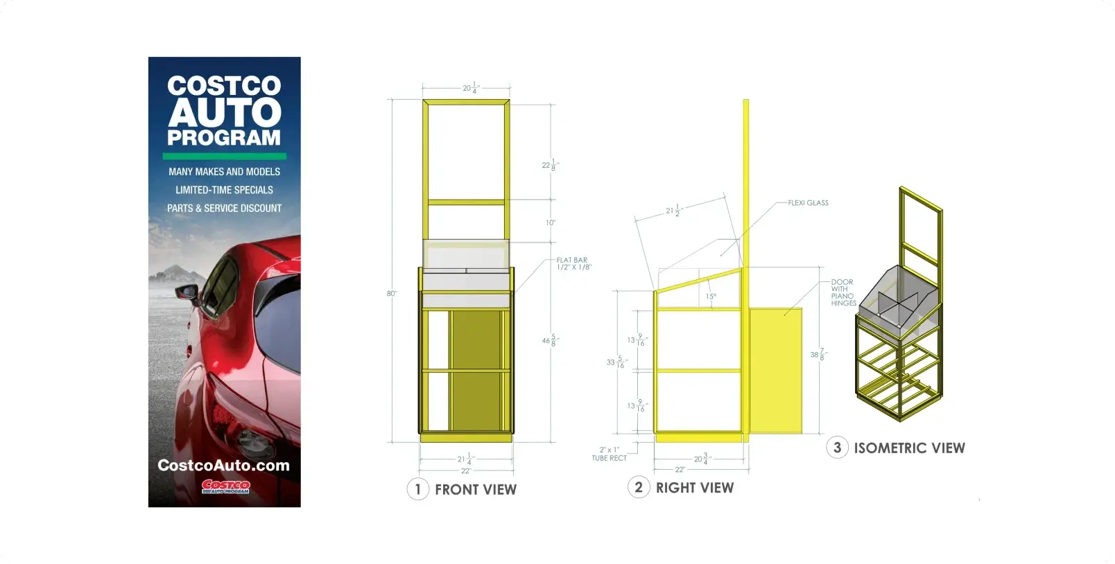 Reverse-engineered display rack engineering drawings