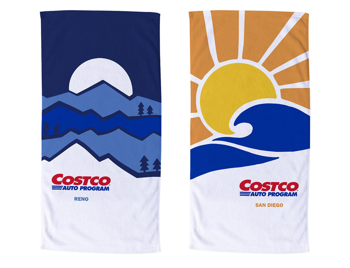 Costco Auto Program branded beach towel